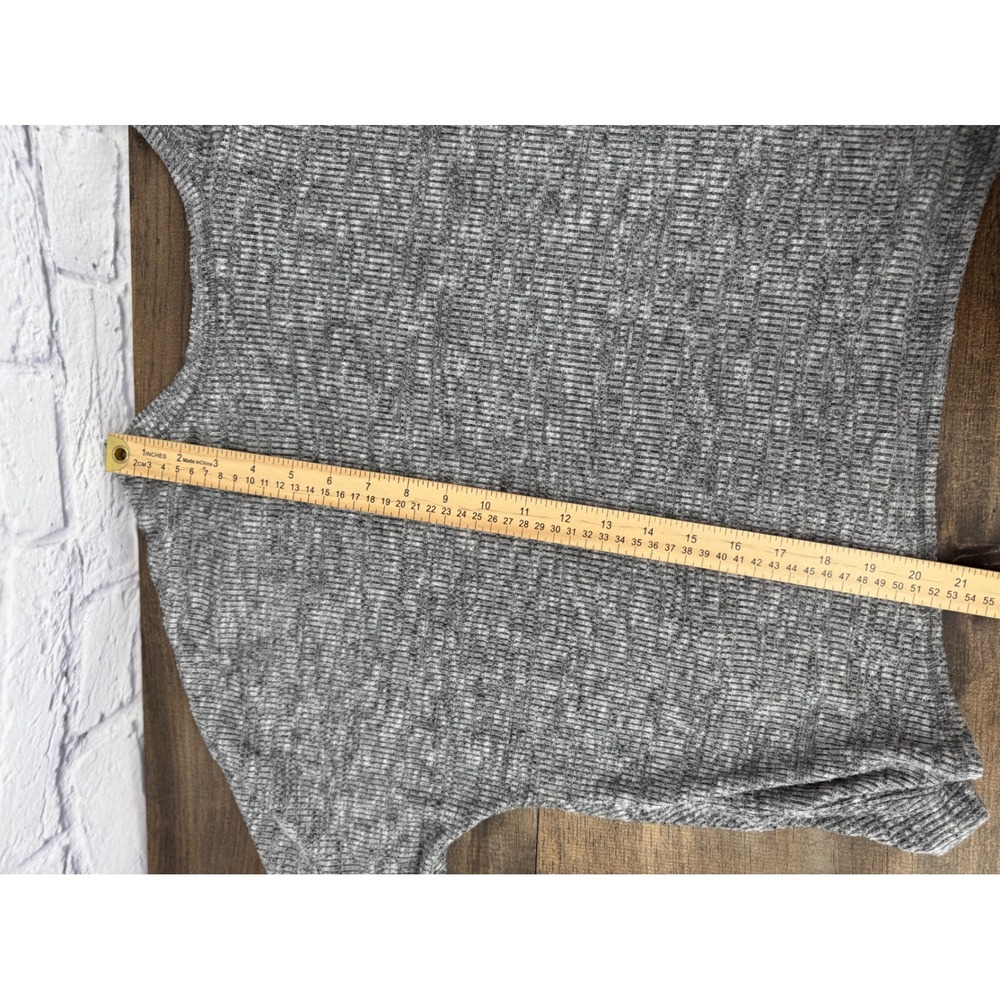 Matilda Jane Womens Gray Ribbed High Low Split Back Knit Top Size‎ Large - Picture 6 of 7